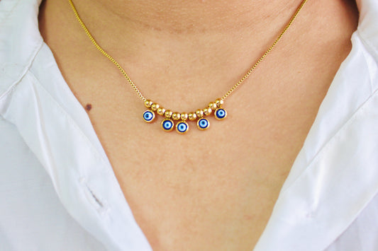 Evil eye beads necklace