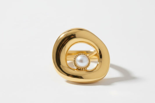 Golden Glow Pearl Ring