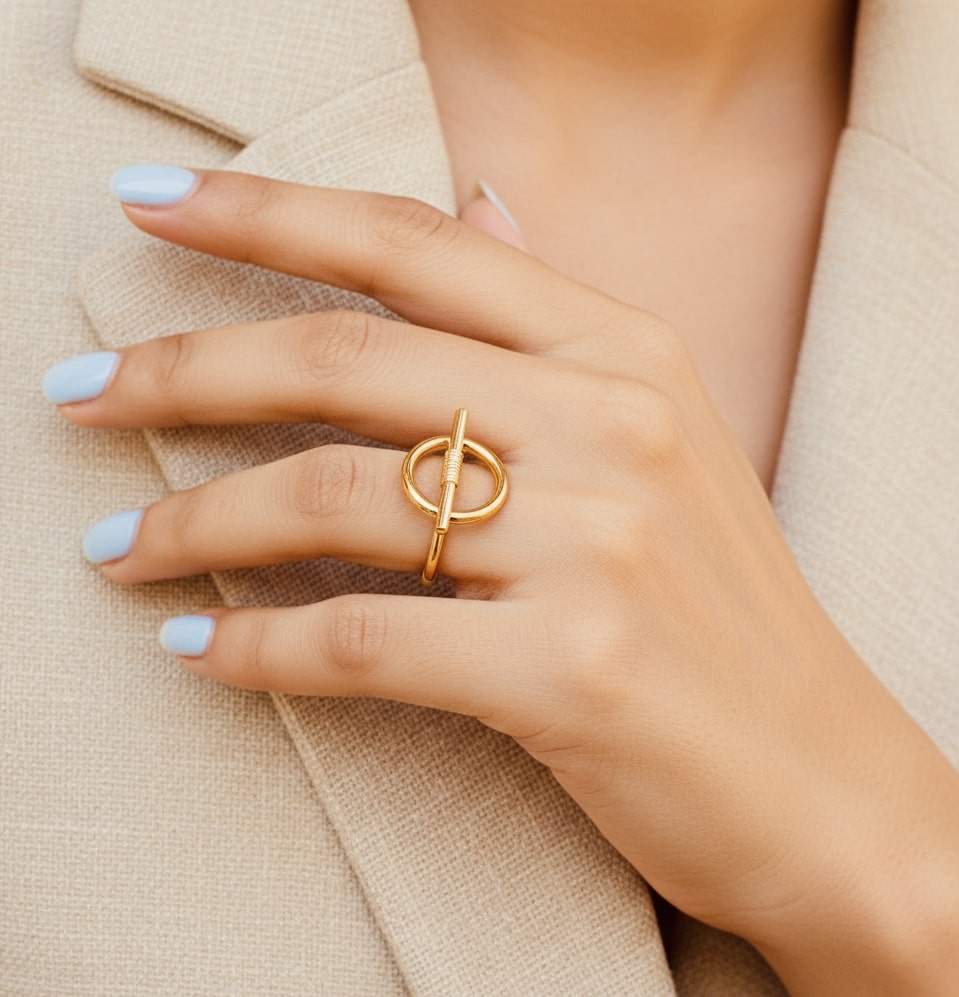 Golden Loop Statement Ring
