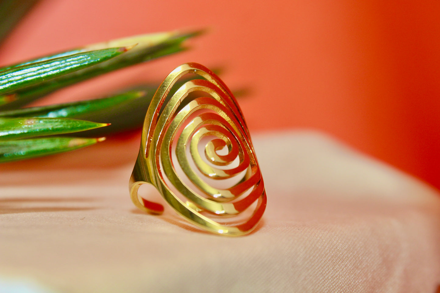 Golden Spiral Statement Ring,