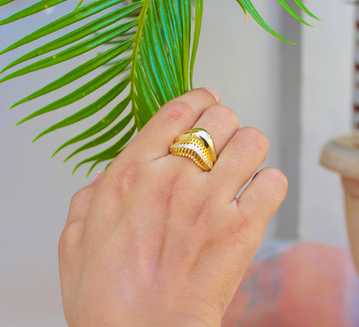 Golden Wave Luxe Ring