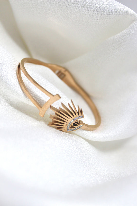 Rose Gold Geometric Eye Bracelet