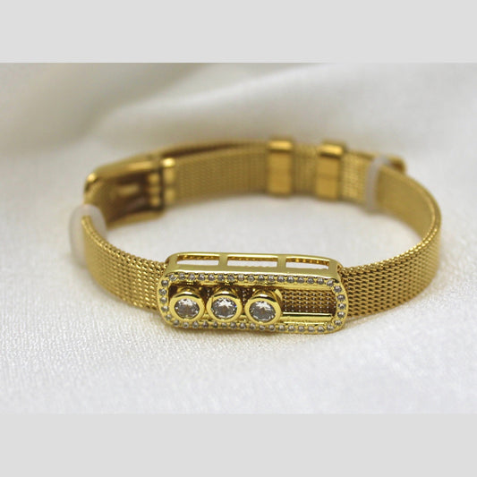 Triple Crystal Watch-Pattern Bracelet