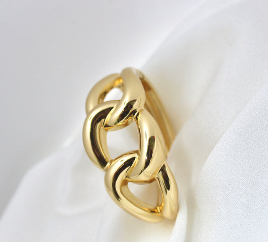 Bold Gold Chain Link Bangle