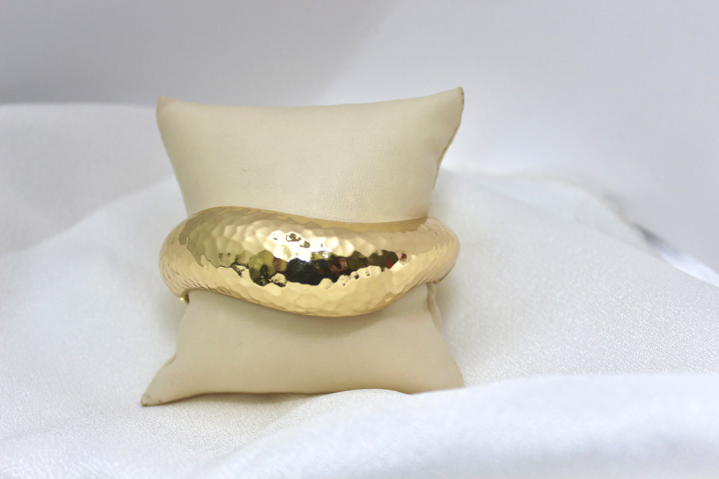 Hammered Gold Statement Bangle