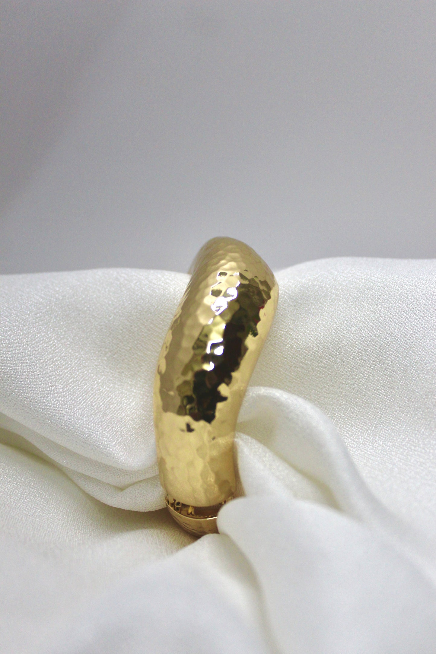 Hammered Gold Statement Bangle