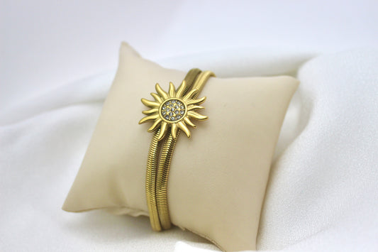 Gold Sun Charm Bracelet