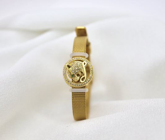 Panther Watch-Pattern Bracelet