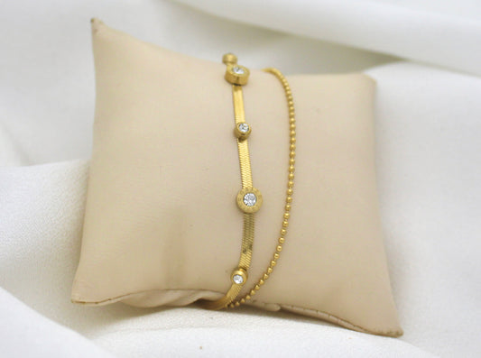 Gold Double Chain Bracelet
