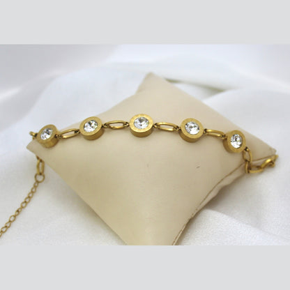 Gold Crystal Link Bracelet