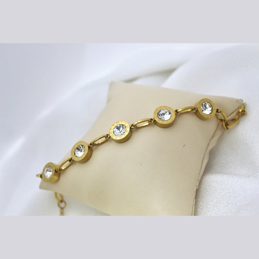 Gold Crystal Link Bracelet