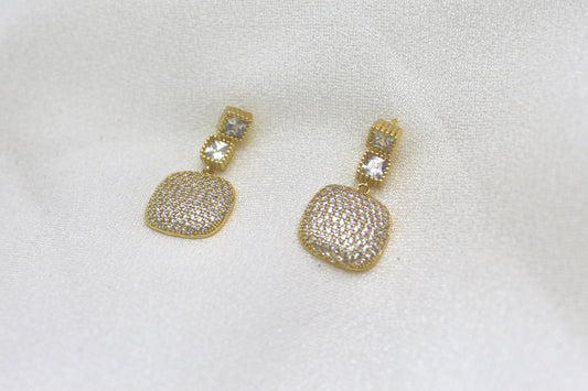 Square Drop Statement Earrings