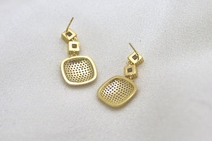 Square Drop Statement Earrings
