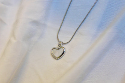 Silver Heart Outline Necklace