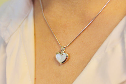 Silver Heart Outline Necklace