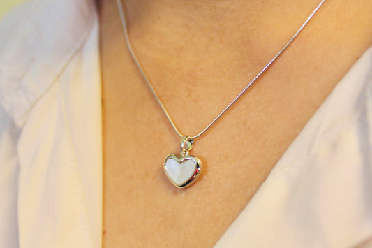 Silver Heart Outline Necklace