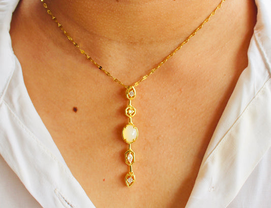 Luxe Opal Drop Necklace