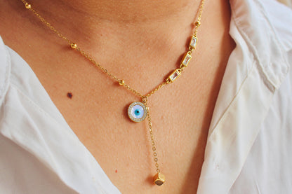 Evil Eye Pendant Drop Necklace