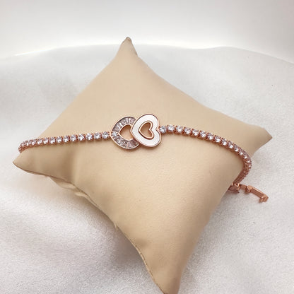 Eterna Double Heart Crystal Bracelet