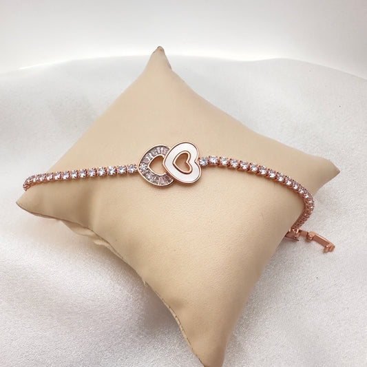 Eterna Double Heart Crystal Bracelet