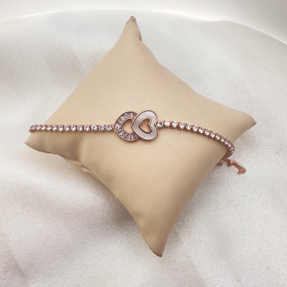 Eterna Double Heart Crystal Bracelet