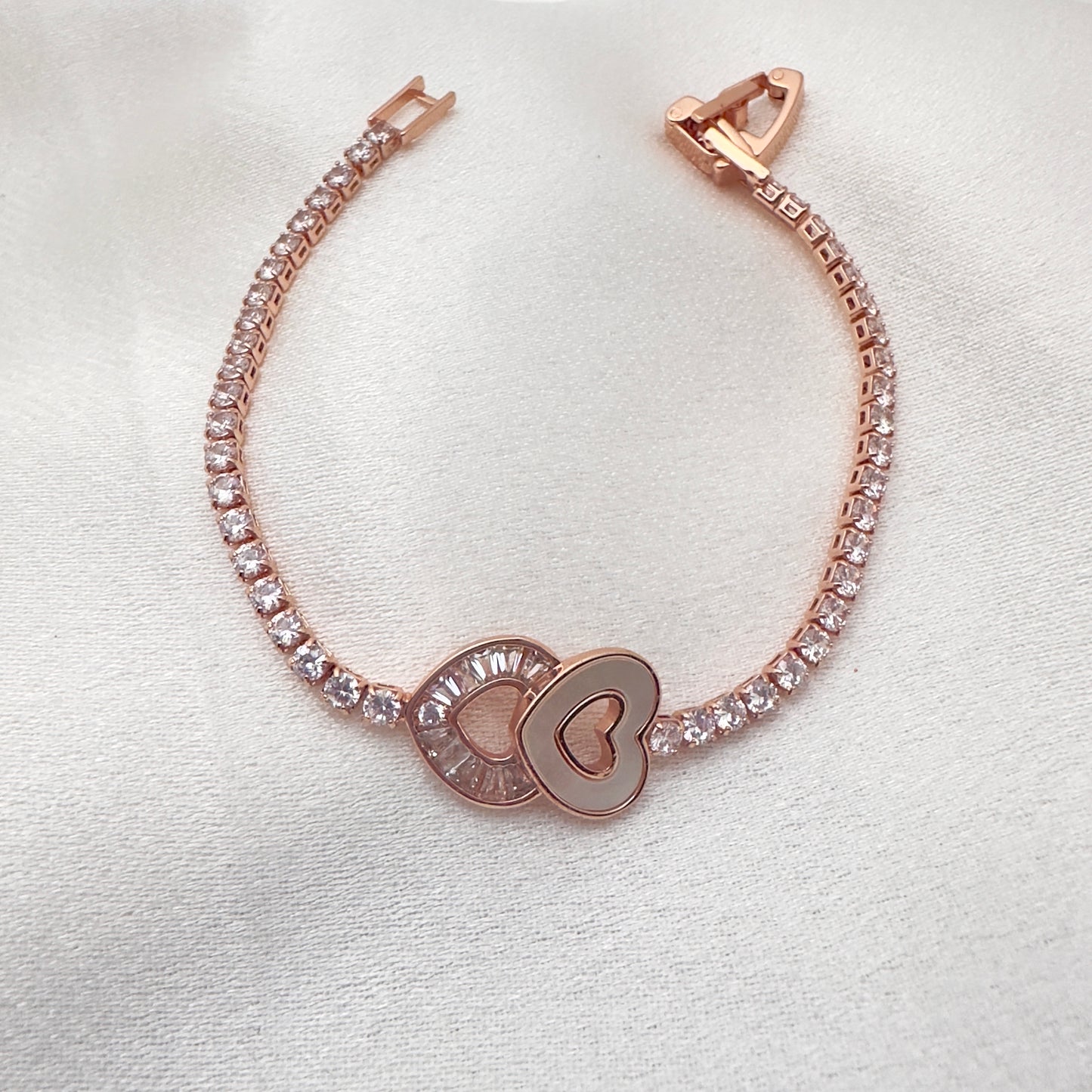 Eterna Double Heart Crystal Bracelet