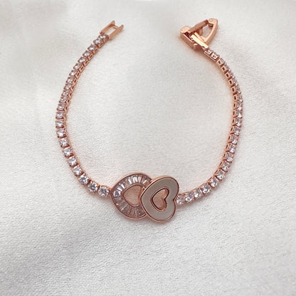 Eterna Double Heart Crystal Bracelet
