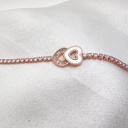 Eterna Double Heart Crystal Bracelet