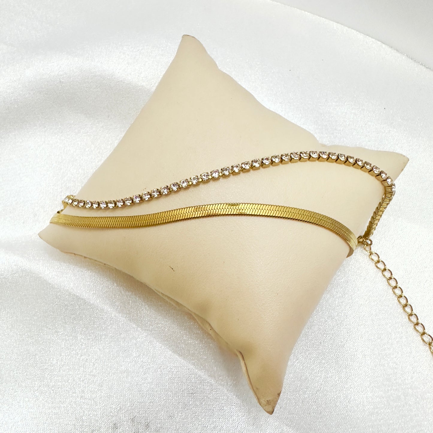Gold Layered Snake & Tennis Bracelet