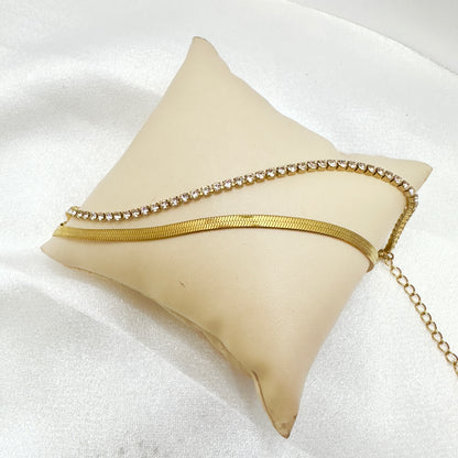 Gold Layered Snake & Tennis Bracelet