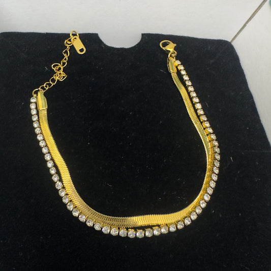 Gold Layered Snake & Tennis Bracelet