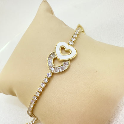 Eterna Double Heart Crystal Bracelet