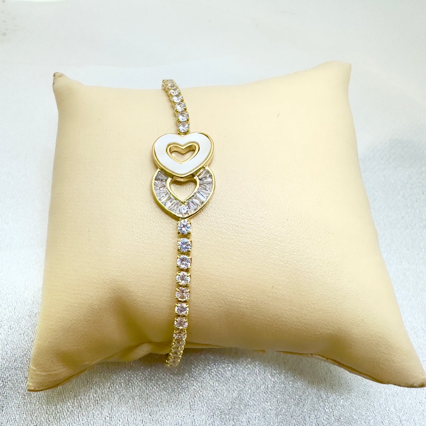 Eterna Double Heart Crystal Bracelet