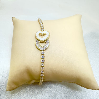 Eterna Double Heart Crystal Bracelet