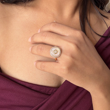 Mother of Pearl Halo Ring
