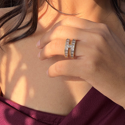 Geometric Elegance Gold Ring