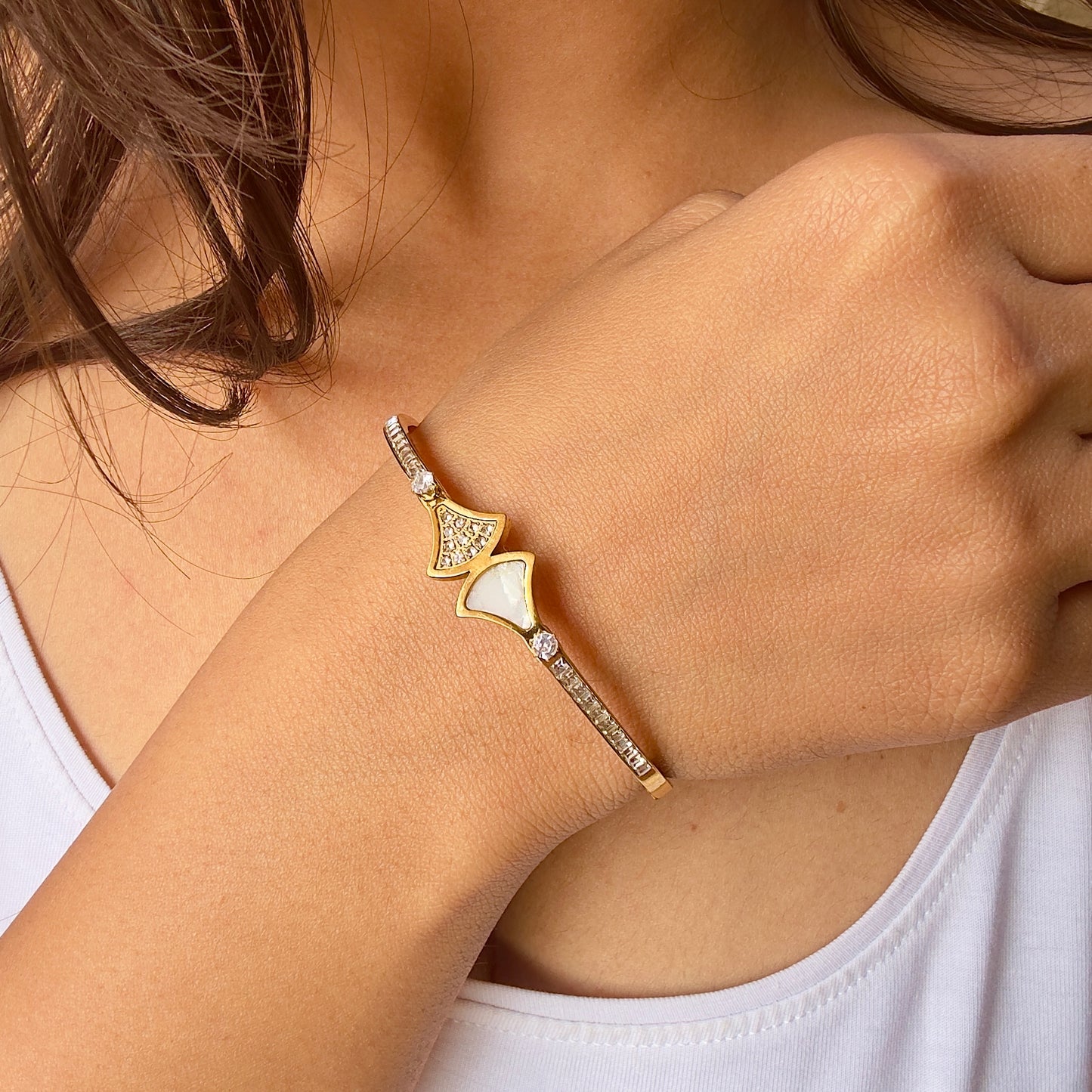 WHITE ENAMEL BRACELET