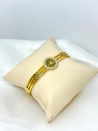 Tree of Life Gold Kada Bracelet