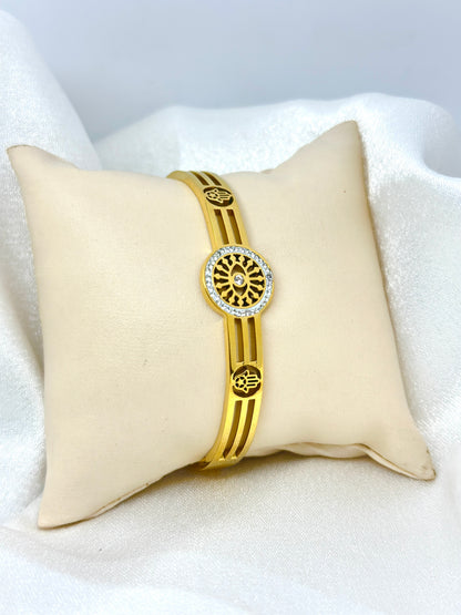 Tree of Life Gold Kada Bracelet