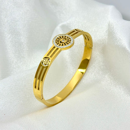 Tree of Life Gold Kada Bracelet