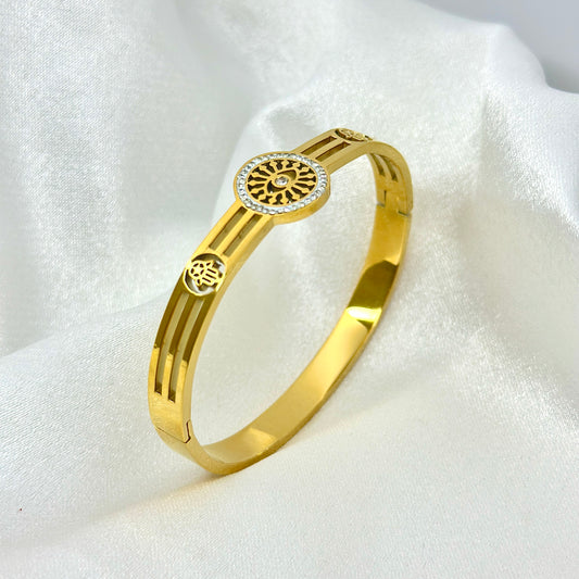 Tree of Life Gold Kada Bracelet
