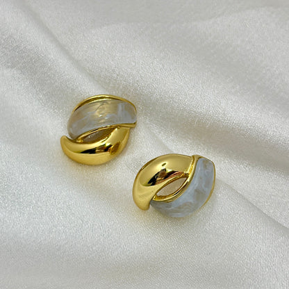 Ivory Swirl Studs