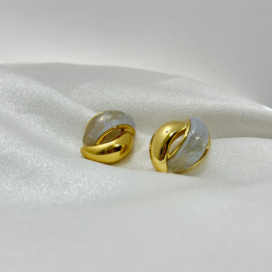 Ivory Swirl Studs