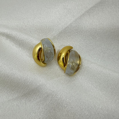 Ivory Swirl Studs