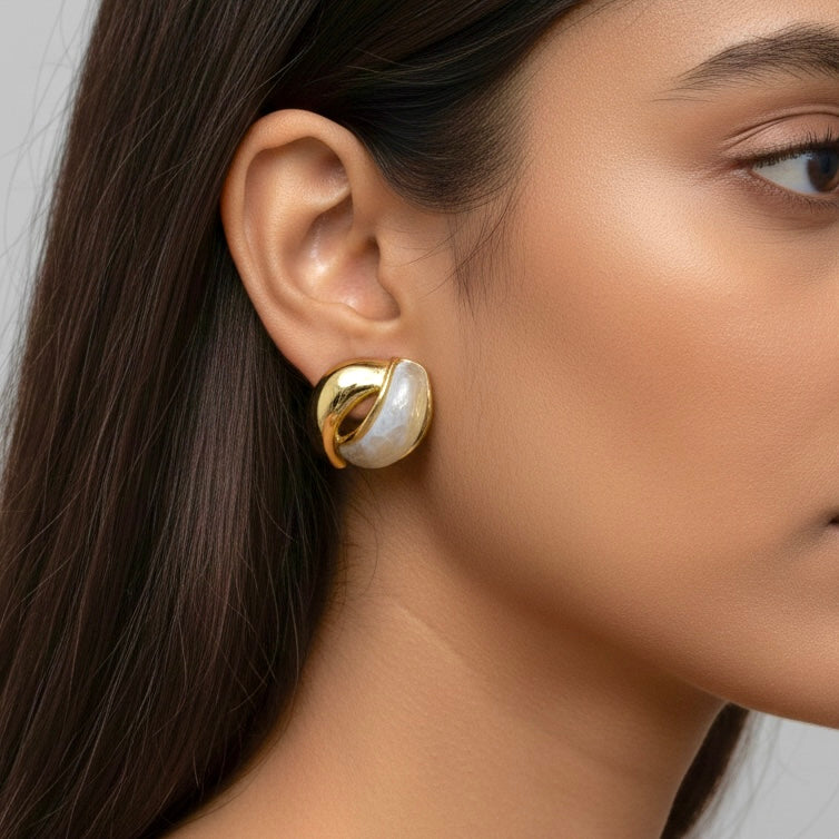 Ivory Swirl Studs