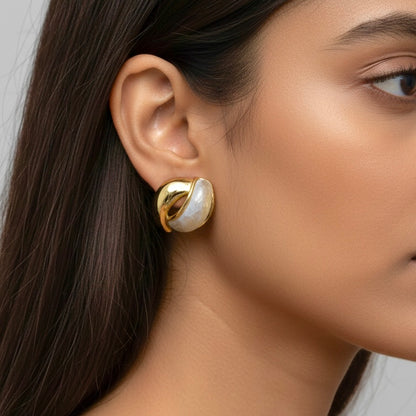 Ivory Swirl Studs