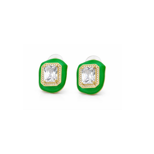 Neon Green Spark Studs