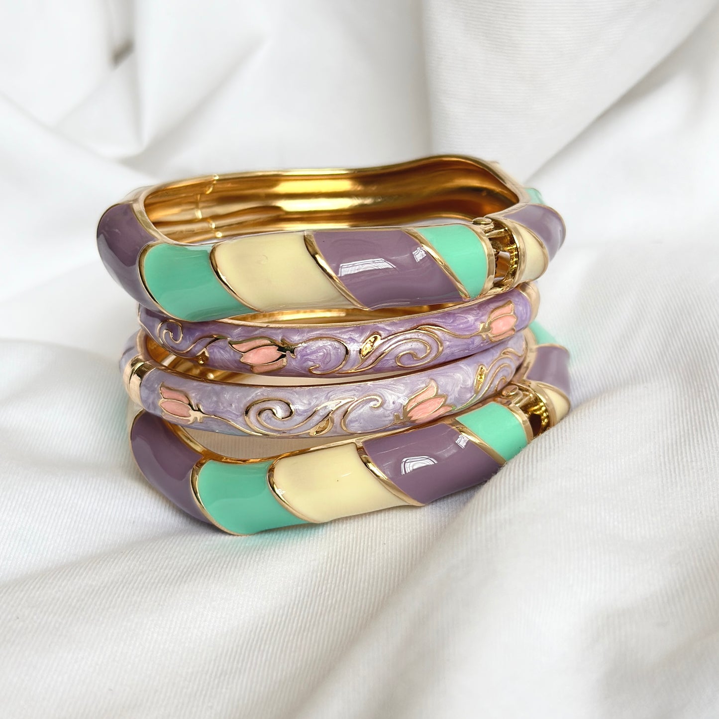 Aarohi Pastel Enamel Stack ( Pack of 4 )