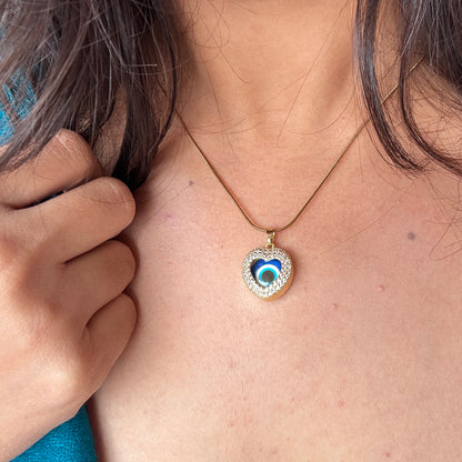 Nazar Babe Heart Necklace