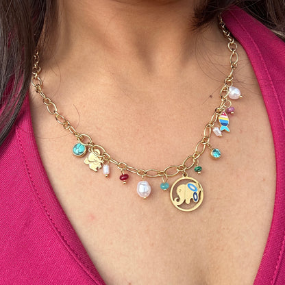 Anaya Charm Elephant Necklace